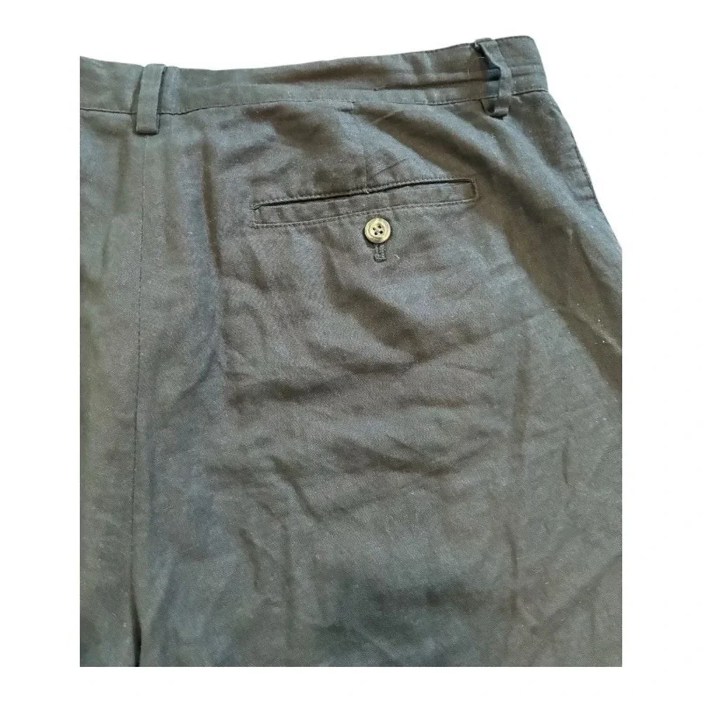 BANANA REPUBLIC Men's Shorts Linen-Blend Slim Fit 9in Inseam Black SZ. 35‎